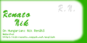 renato nik business card