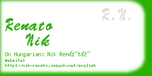renato nik business card